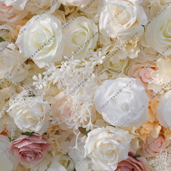 Champagne Pink White Rose Wall Flower